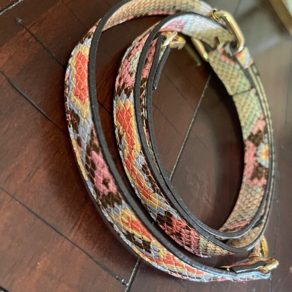 Pastel snakeskin print purse strap